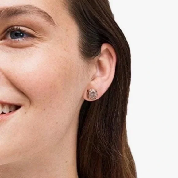 KATE SPADE • Rose Gold Glitter Gumdrop Earrings - Picture 2 of 4